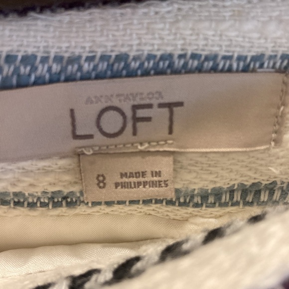 ANN TAYLOR LOFT- white , Blue, lavender Tweed like wrap skirt. - Picture 5 of 14